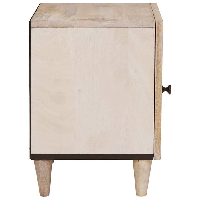 Comodino Beige 40 x 33 x 46 cm legno massello di mango 4018112