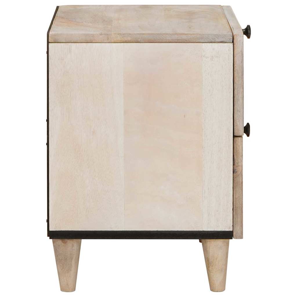 vidaXL Comodino 2 pcs Beige 40 x 33 x 46 cm legno massello di mango