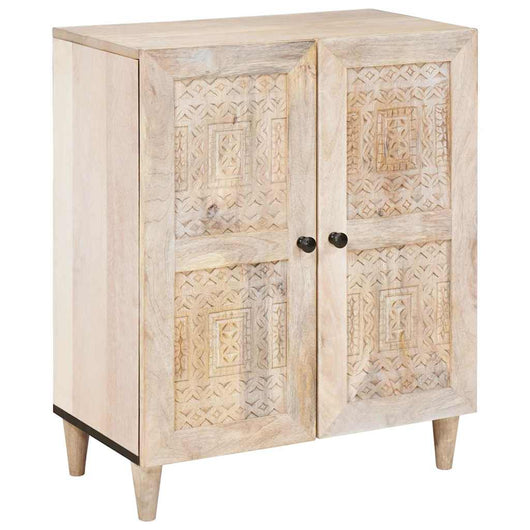 vidaXL Credenza Bianco 60 x 33 x 75 cm legno massello di mango
