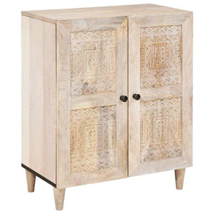Credenza Bianco 60 x 33 x 75 cm legno massello di mango 4018118