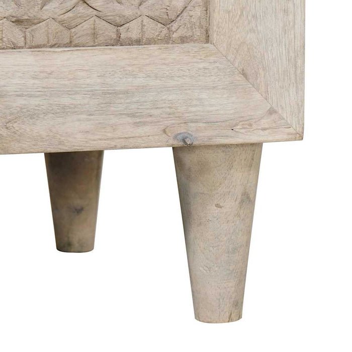 Credenza Bianco 60 x 33 x 75 cm legno massello di mango 4018119