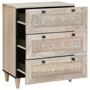 vidaXL Credenza Bianco 60 x 33 x 75 cm legno massello di mango