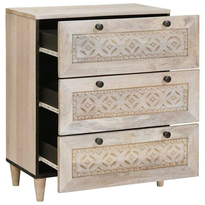 vidaXL Credenza Bianco 60 x 33 x 75 cm legno massello di mango