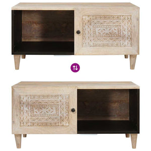 vidaXL Tavolino da salotto con lo scaffale Beige 80 x 50 x 40 cm