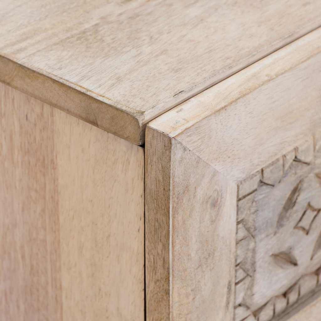 Comodino Beige 50 x 33 x 60 cm legno massello di mango 4018125