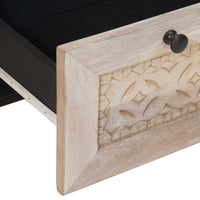 vidaXL Comodino Beige 50 x 33 x 60 cm legno massello di mango