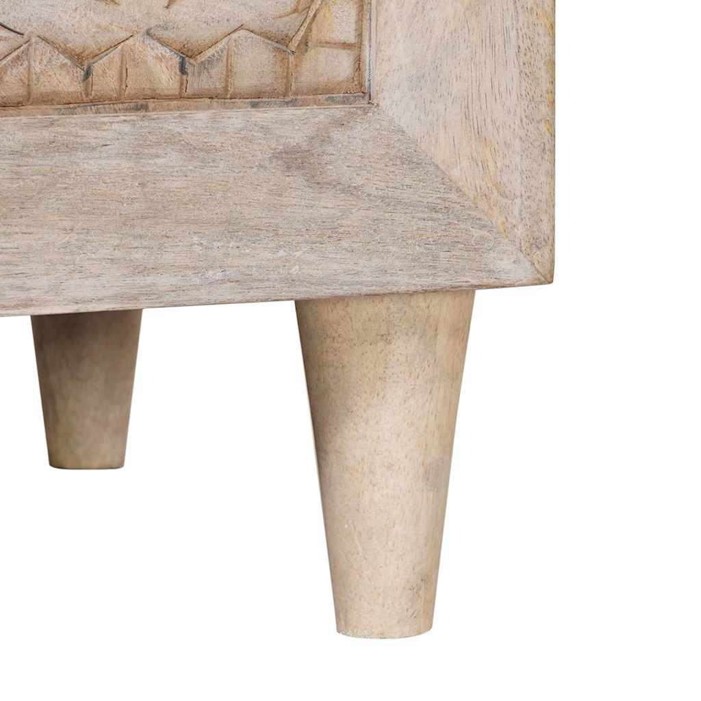 Comodino Beige 50 x 33 x 60 cm legno massello di mango 4018125