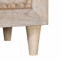 vidaXL Comodino Beige 50 x 33 x 60 cm legno massello di mango