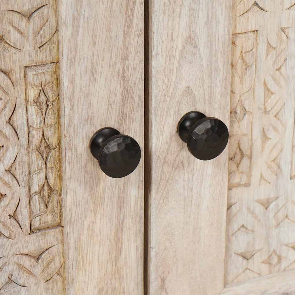 Comodino Beige 50 x 33 x 60 cm legno massello di mango 4018127