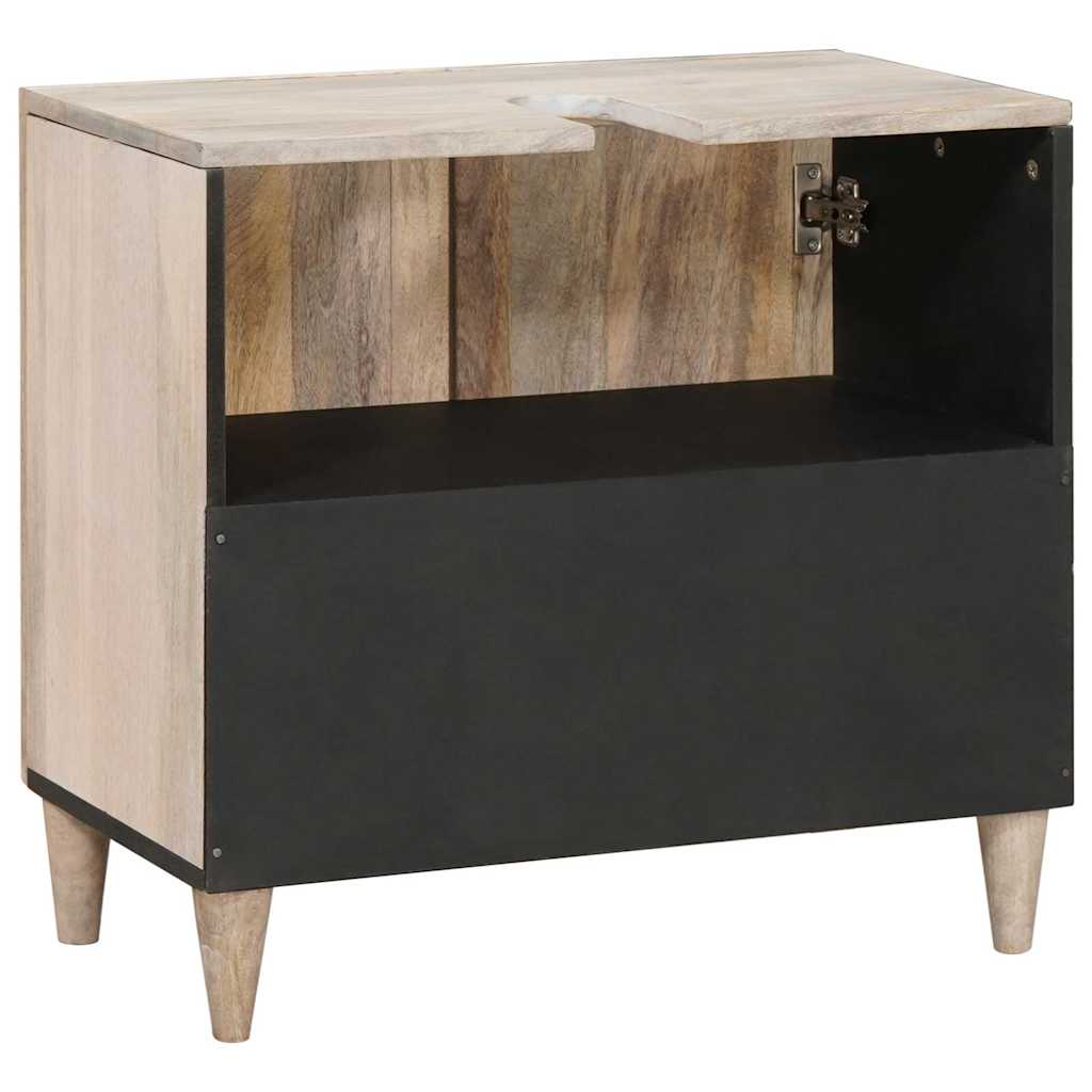 Mobile da Bagno Bianco 62 x 33 x 58 cm Legno Massiccio Mango 4018135