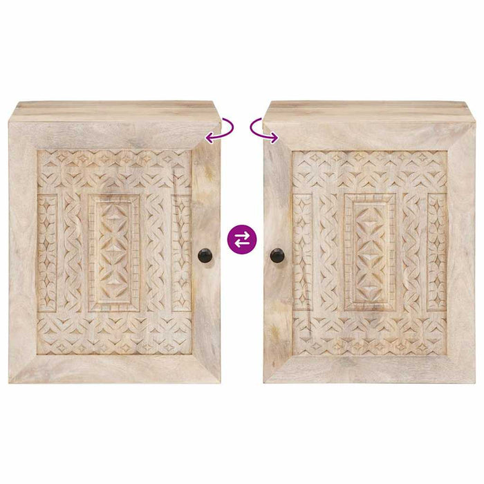 Mobile da Bagno Bianco 38 x 33.5 x 160 cm Legno Massiccio Mango 4018136