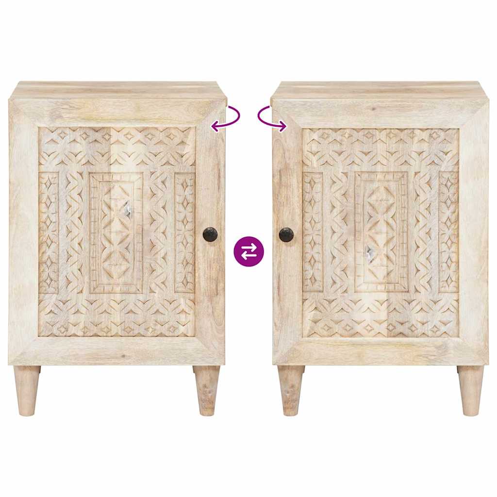 Mobile da Bagno Bianco 38 x 33.5 x 160 cm Legno Massiccio Mango 4018137