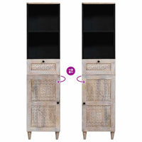 vidaXL Mobile da Bagno Bianco 38 x 33.5 x 160 cm Legno Massiccio Mango