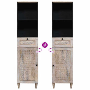 vidaXL Mobile da Bagno Bianco 38 x 33.5 x 160 cm Legno Massiccio Mango