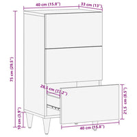 vidaXL Credenza con cassetto Bianco 33.5 x 40 x 75 cm