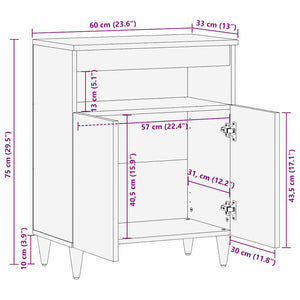 vidaXL Credenza Bianco 33.5 x 60 x 75 cm