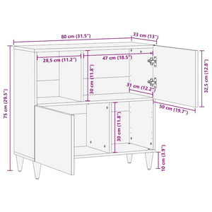 vidaXL Credenza Bianco 33.5 x 80 x 75 cm