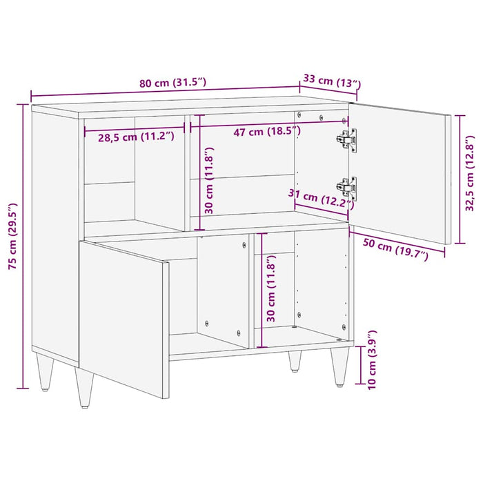 vidaXL Credenza Bianco 33.5 x 80 x 75 cm
