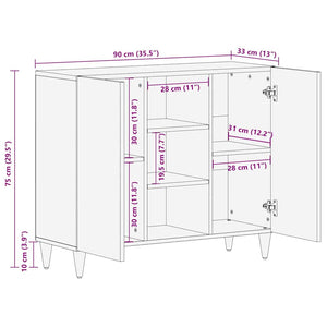 vidaXL Credenza Bianco 33.5 x 90 x 75 cm