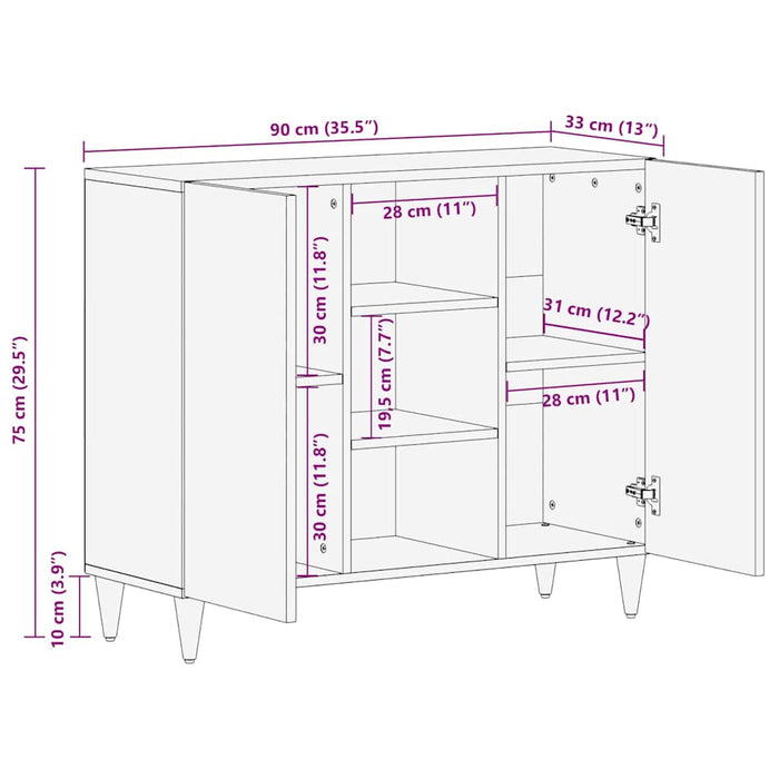 vidaXL Credenza Bianco 33.5 x 90 x 75 cm