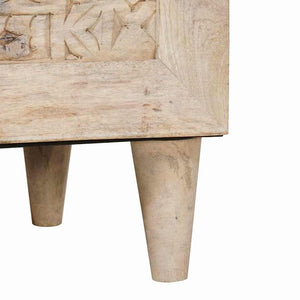 Credenza Bianco 40 x 33 x 110 cm legno massello di mango 4018145