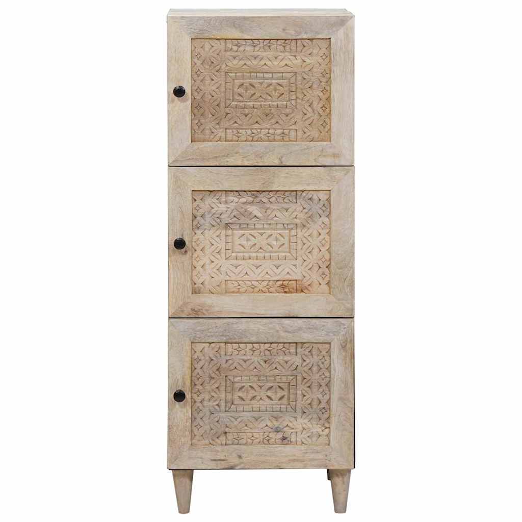 Credenza Bianco 40 x 33 x 110 cm legno massello di mango 4018145