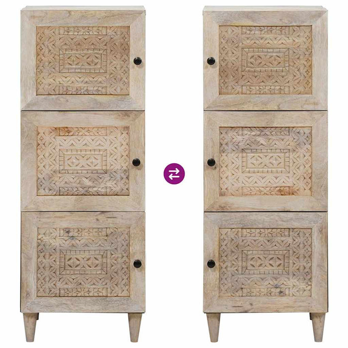 vidaXL Credenza Bianco 40 x 33 x 110 cm legno massello di mango