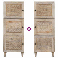 Credenza Bianco 40 x 33 x 110 cm legno massello di mango 4018145