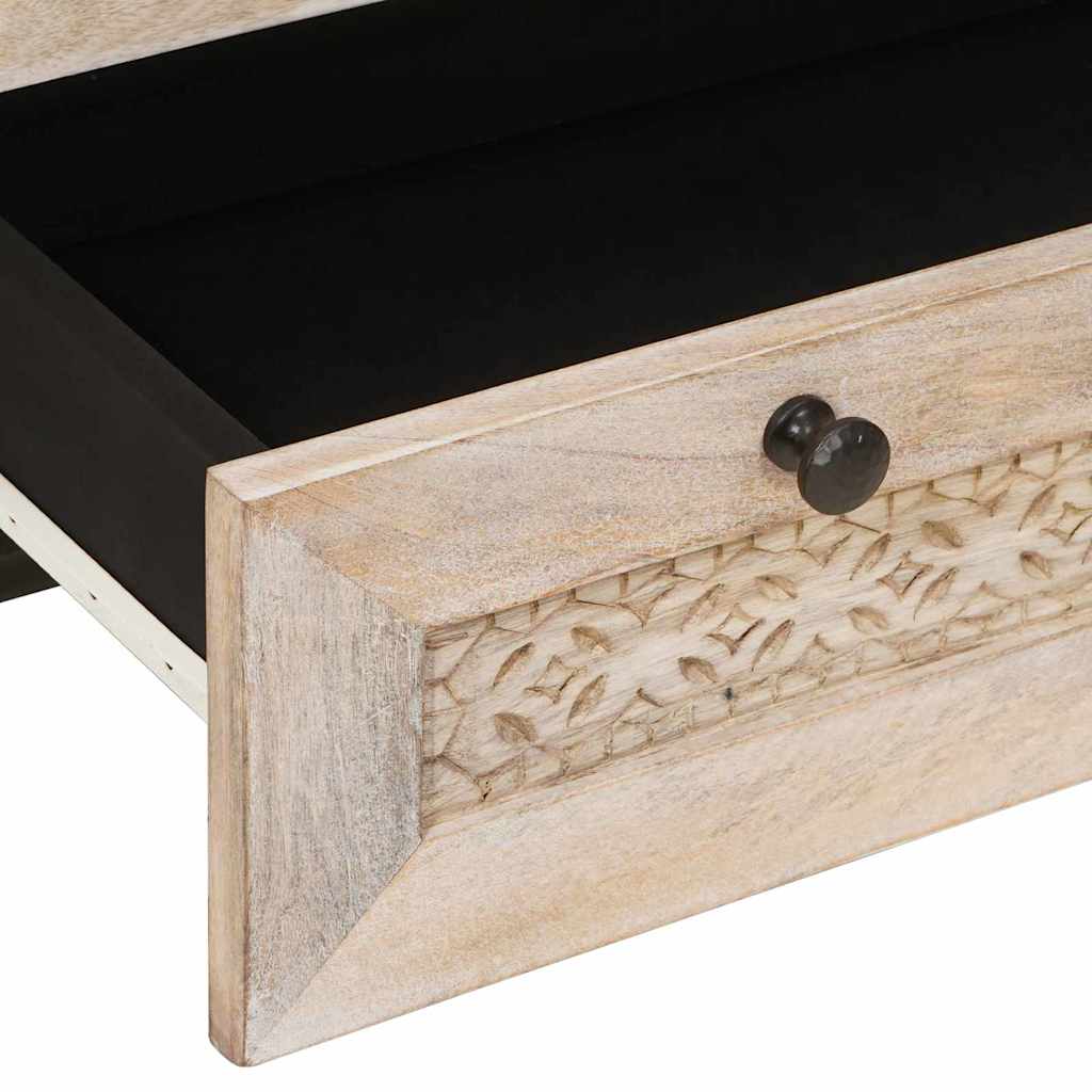 Credenza Bianco 60 x 33 x 100 cm legno massello di mango 4018146