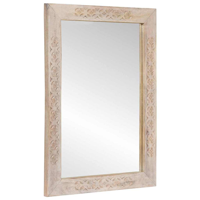 vidaXL Specchio Bianco 57 x 70 x 3 cm legno massello di mango