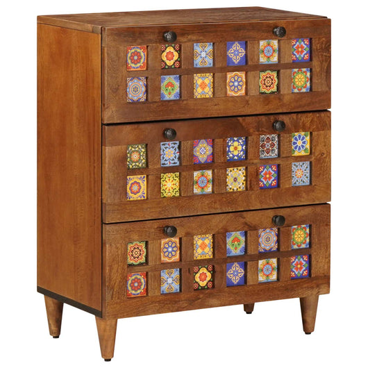 Credenza-Buffet-Armadio da cucina Noce 60 x 33,5 x 75 cm Legno di mango massello 346587