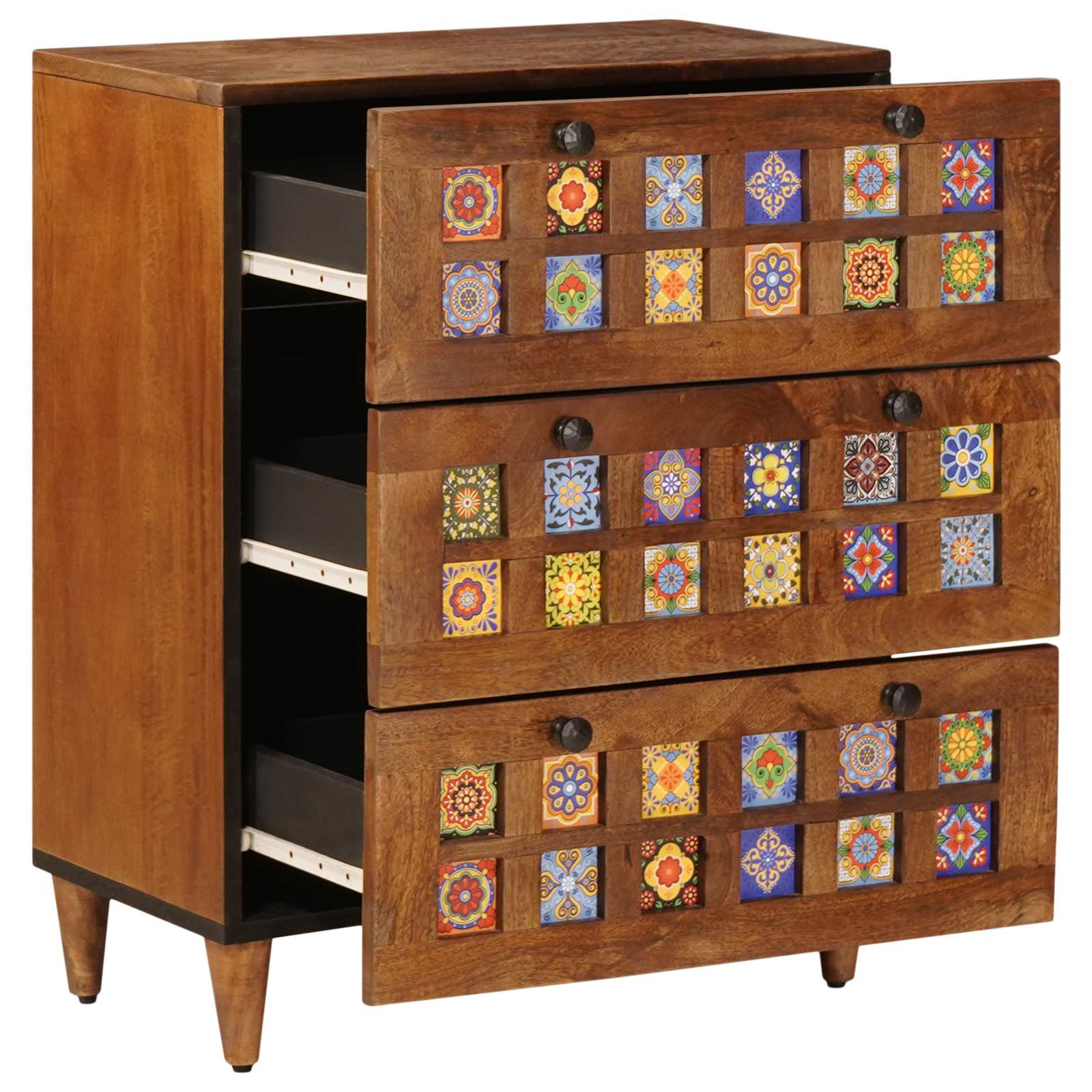 Credenza-Buffet-Armadio da cucina Noce 60 x 33,5 x 75 cm Legno di mango massello 346587