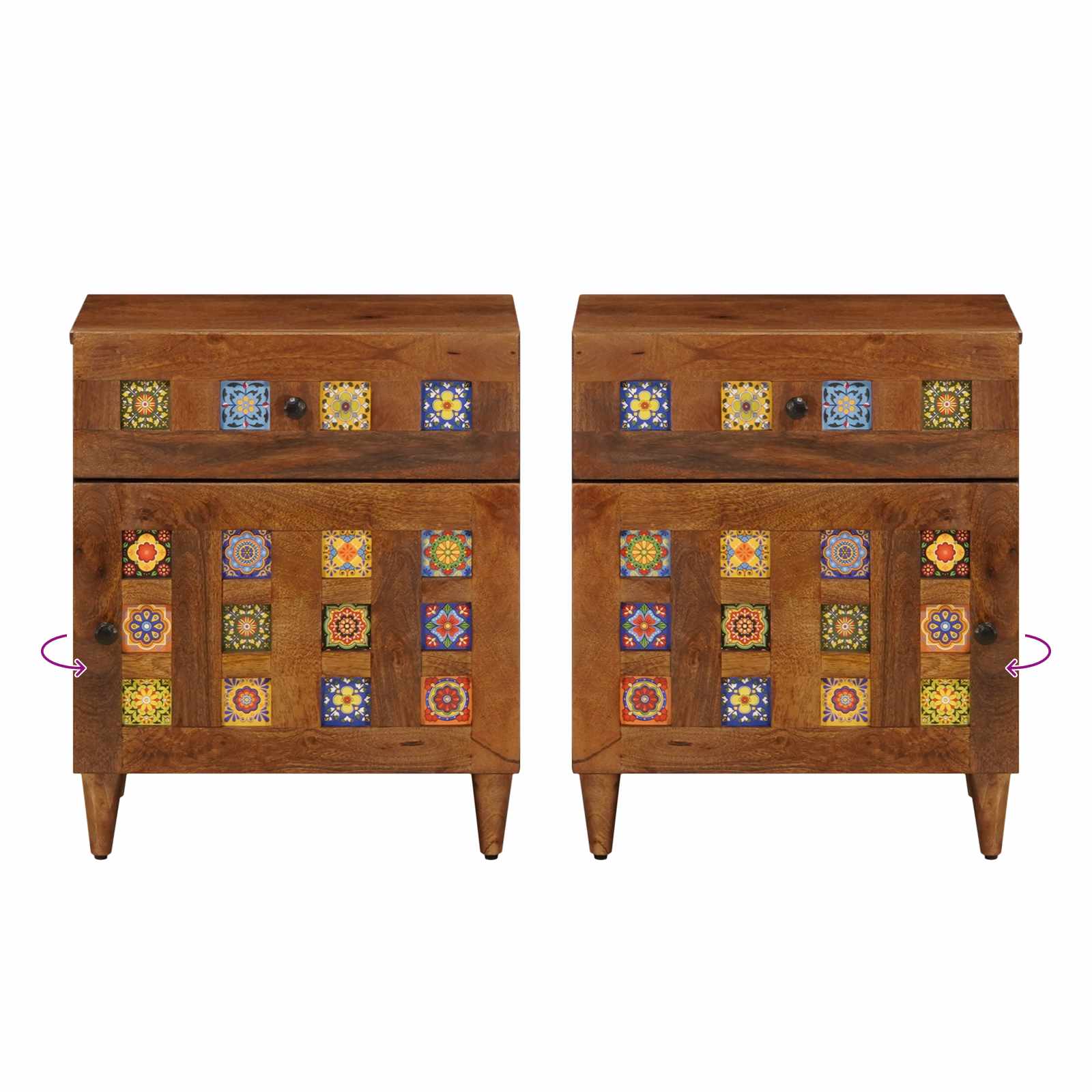 Armadio da Notte con cassetto Marrone 50 x 33 x 60 cm 4018232