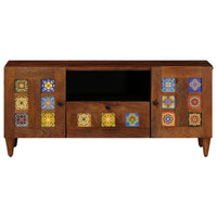 Mobile TV Noce 105 x 33,5 x 46 cm Legno di mango massello 4018238