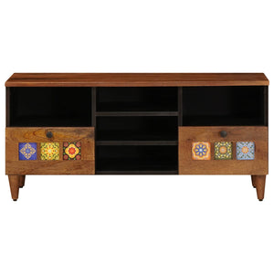 Mobile TV Noce 100 x 33,5 x 46 cm Legno di mango massello 4018242