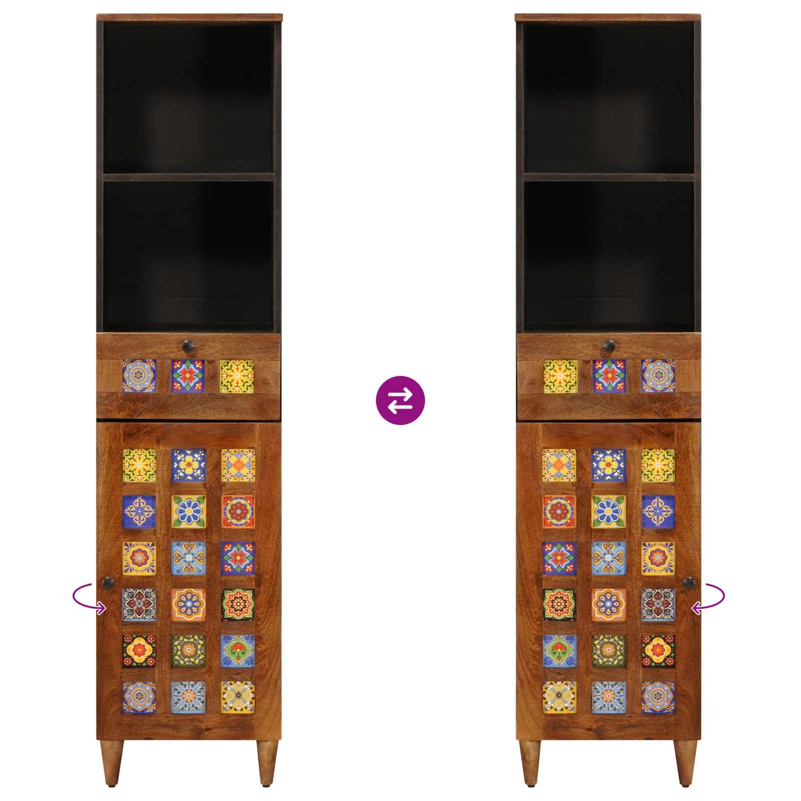 Mobile da Bagno con cassetto con porta Noce 38 x 33,5 x 160 cm 4018246