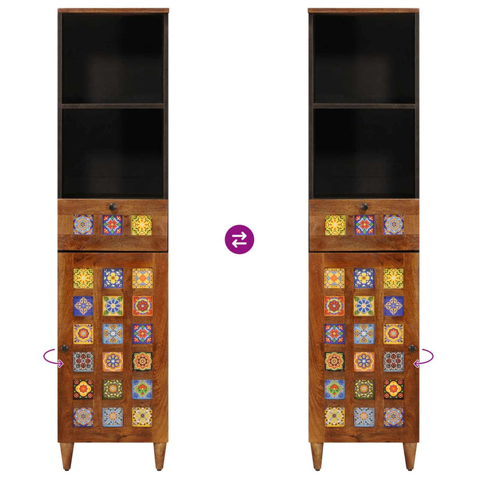 Mobile da Bagno con cassetto con porta Noce 38 x 33,5 x 160 cm 4018246