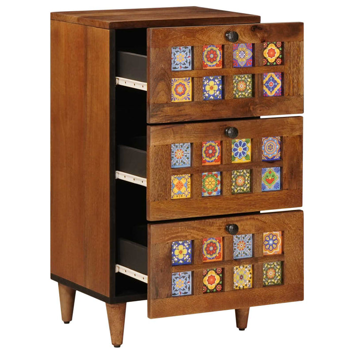 Credenza Noce 40 x 33,5 x 75 cm Legno di mango massello 4018247