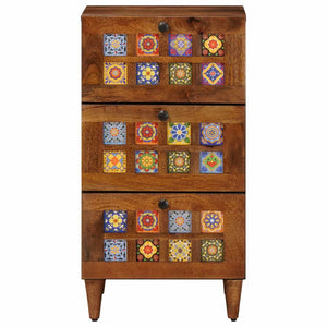 Credenza Noce 40 x 33,5 x 75 cm Legno di mango massello 4018247