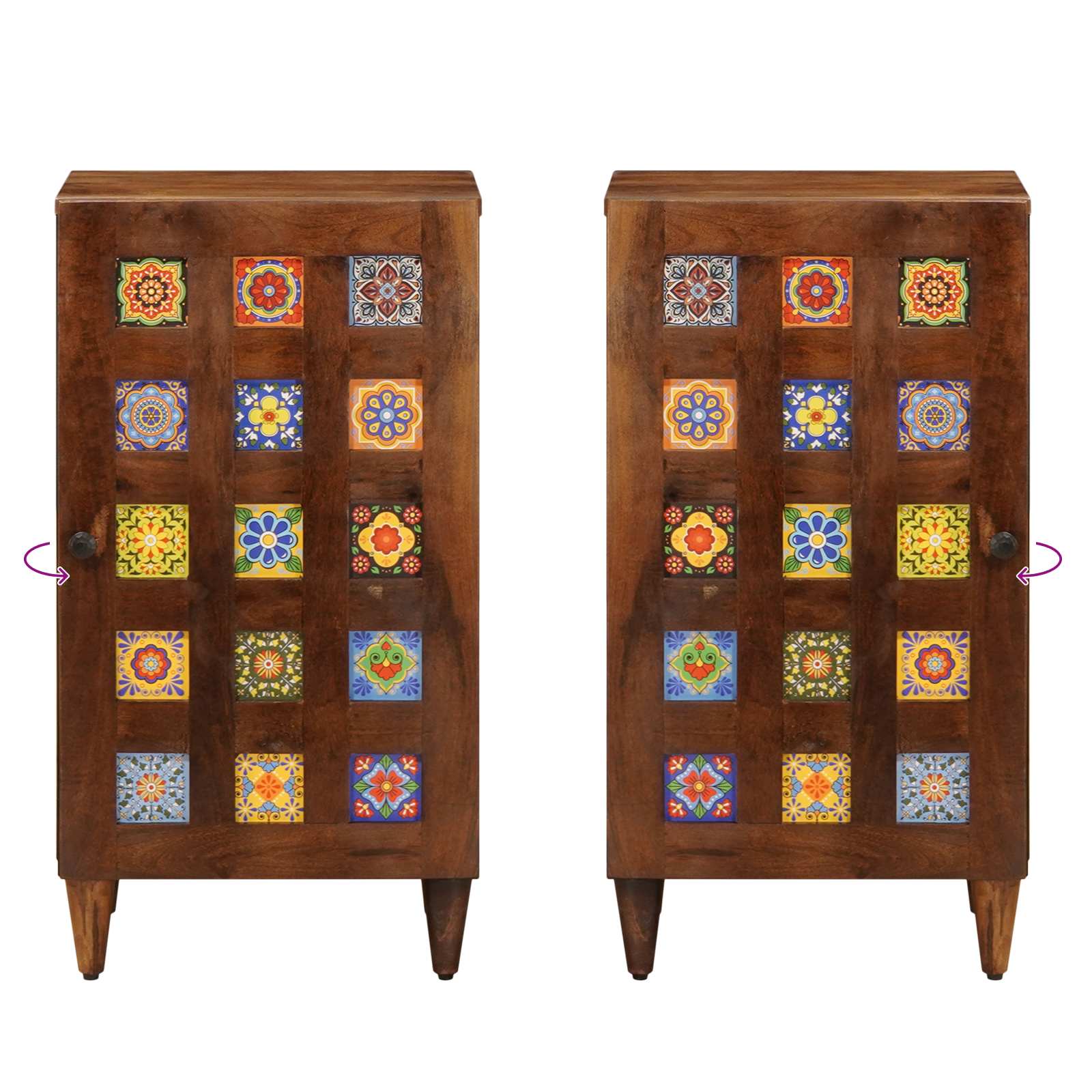 Credenza Noce 40 x 33,5 x 75 cm Legno di mango massello 4018248