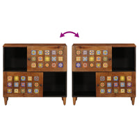 Credenza Noce 80 x 33,5 x 75 cm Legno di mango massello 4018251