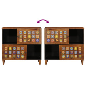 Credenza Noce 80 x 33,5 x 75 cm Legno di mango massello 4018251