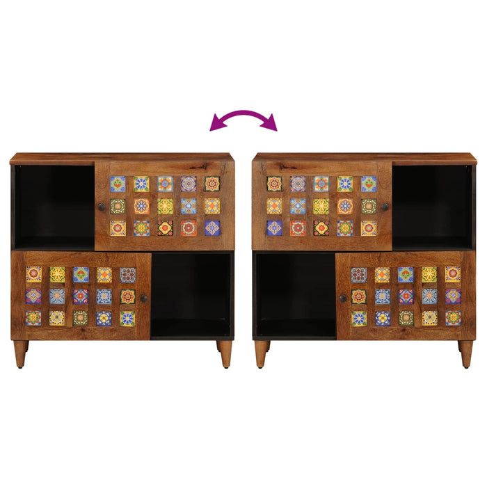 Credenza Noce 80 x 33,5 x 75 cm Legno di mango massello 4018251