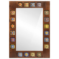 Specchio da bagno Noce 50 x 70 x 3 cm Legno di mango massello 4018255