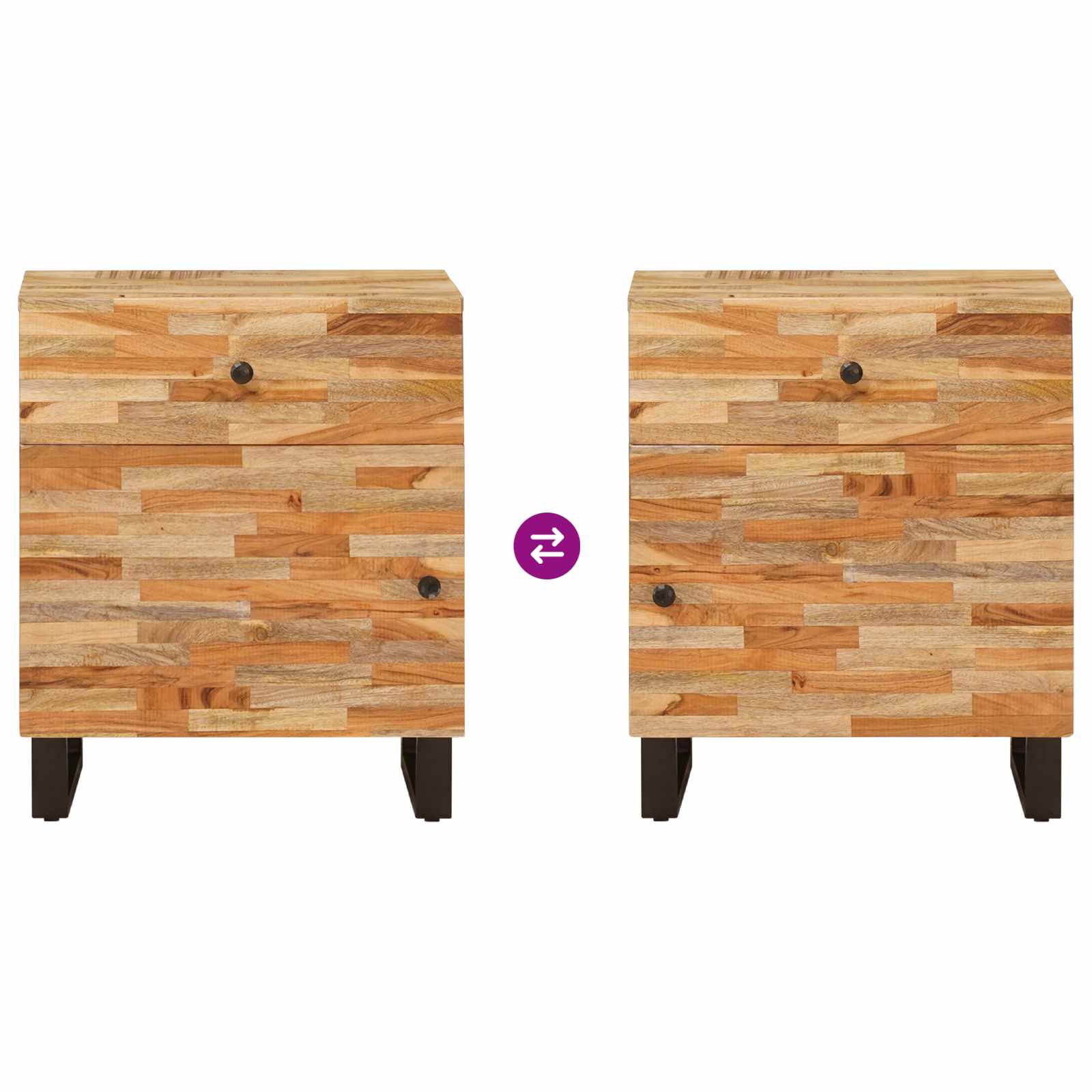 Mobiletto da Letto con cassetto Marrone 59 x 39 x 18 cm 4018304