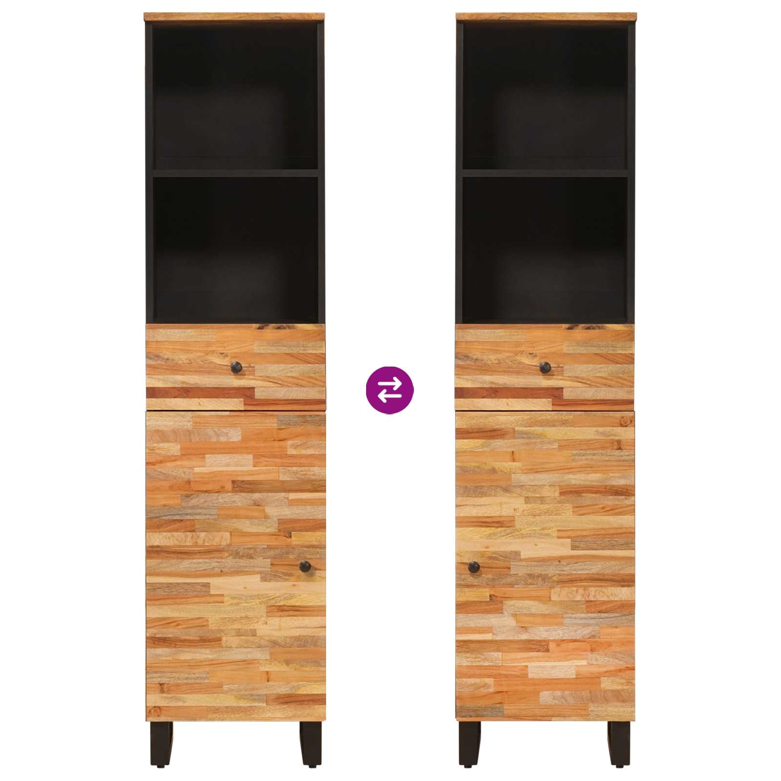 Mobile da Bagno con cassetto Naturale 38 x 33,5 x 160 cm 4018318