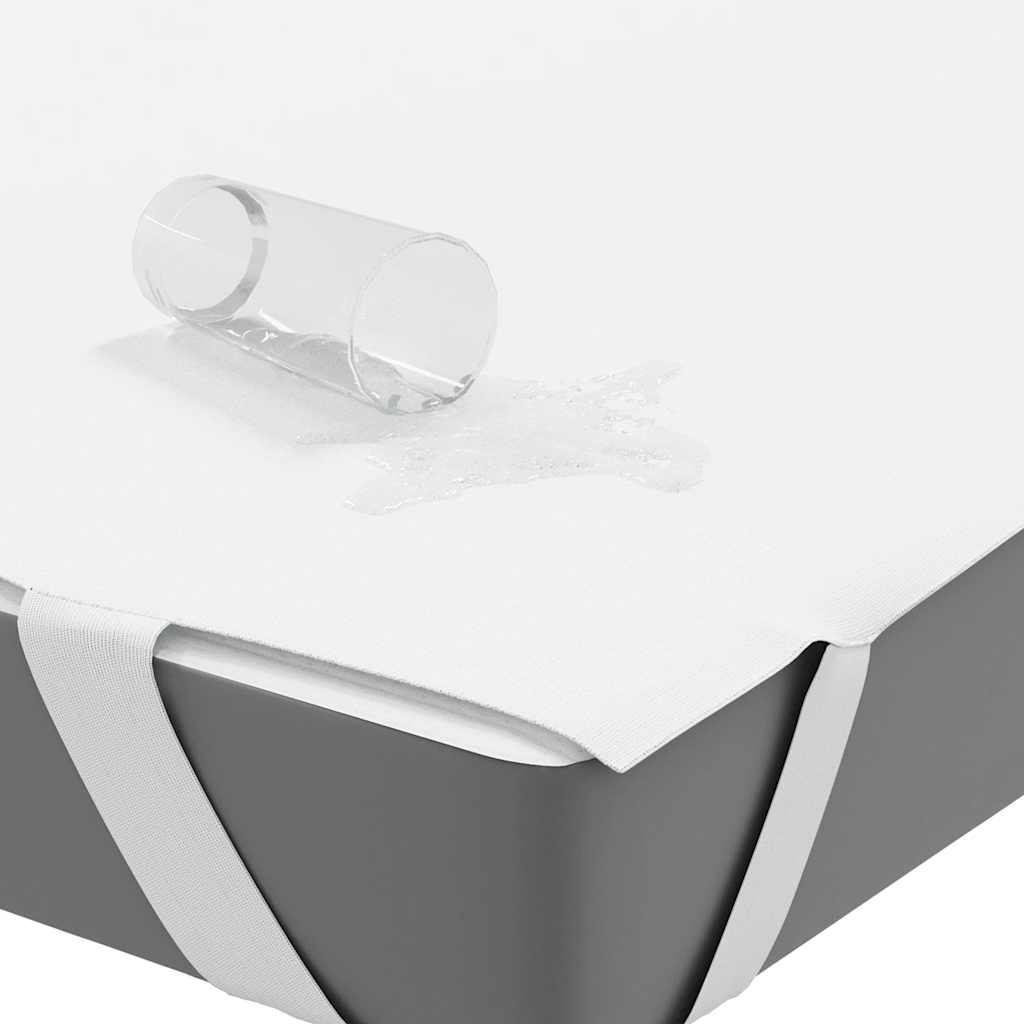 vidaXL Coprimaterasso Bianco 160x200 cm Impermeabile