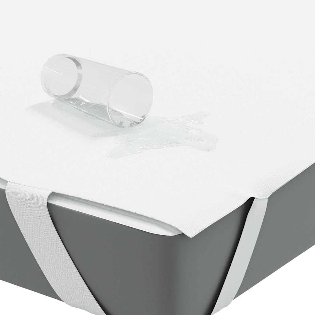 vidaXL Coprimaterasso Bianco 160x220 cm Impermeabile