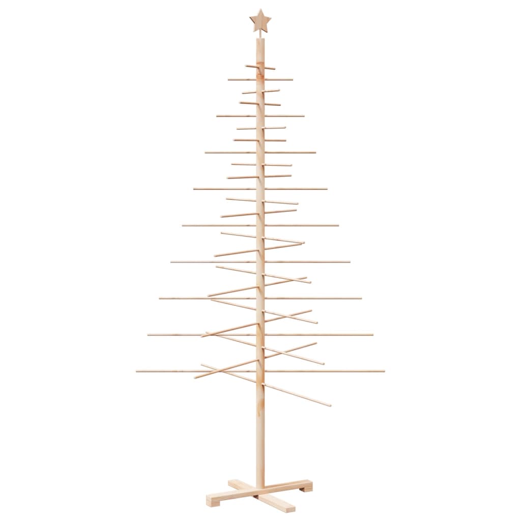 Albero di Natale Decorativo in Legno-Decorazioni natalizie 210 cm Legno Massello Pino