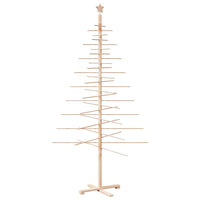 Albero di Natale Decorativo in Legno-Decorazioni natalizie 210 cm Legno Massello Pino